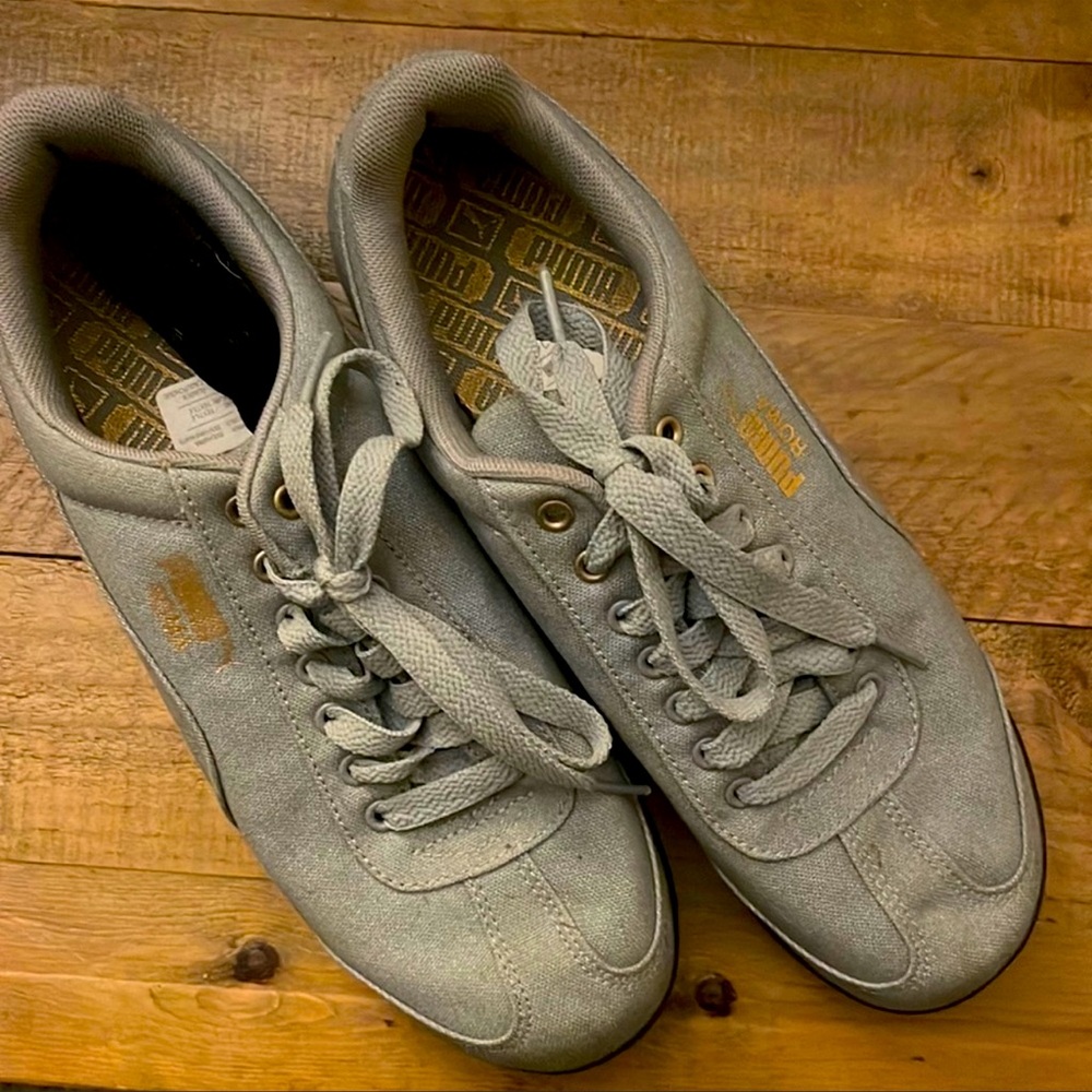 Size 9 Puma Canvas, Roma sneakers, Greyish Blue women’s